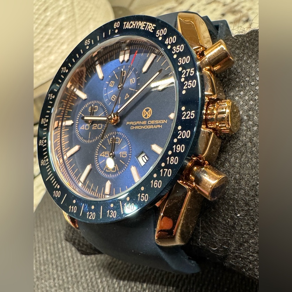 Pagani / Pagrne Design Blue and Gold Quartz Chronograph Watch PG-5140